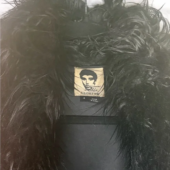 Vintage opening ceremony Betsy Johnson archive Black Faux Fur Coat - Picture 2 of 2